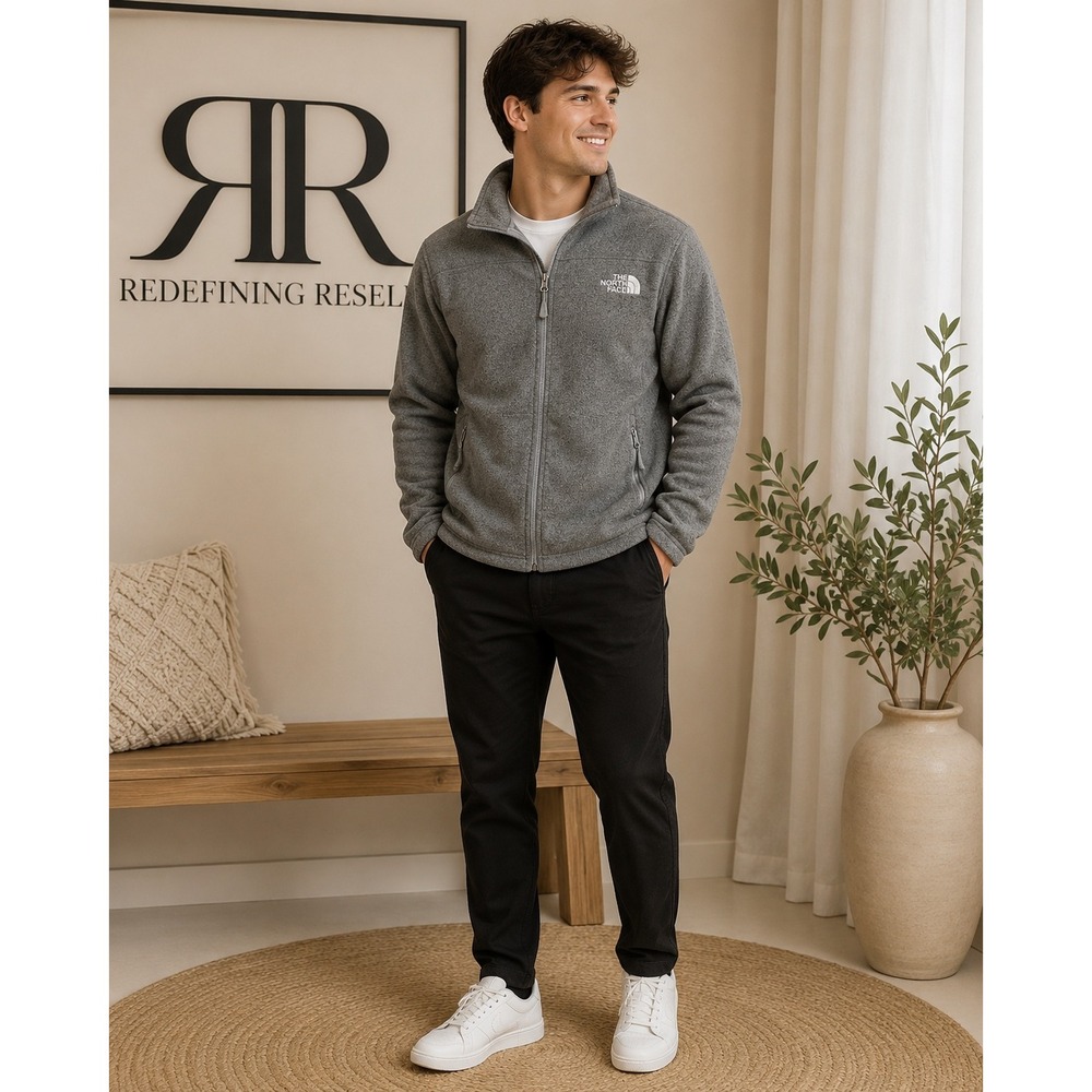 The North Face Mens Gordon Lyons Full Zip Fleece Jacket Heather Grey Large